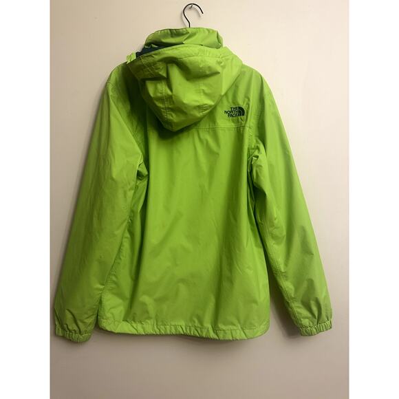 The North Face Lime Green Waterproof Hooded Jacket Pit Zips Women’s Small - Picture 4 of 8